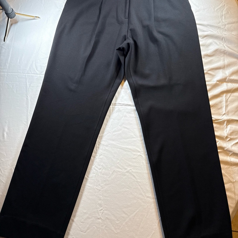rag & bone M Marina Pant Black Stretch Knit Pleated Classic Career Trouser luxur